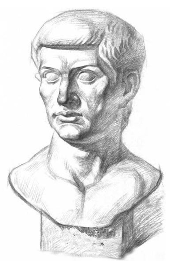 罗马青年石膏像素描教程步骤