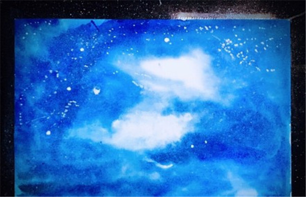 夜晚的水彩星空的画法