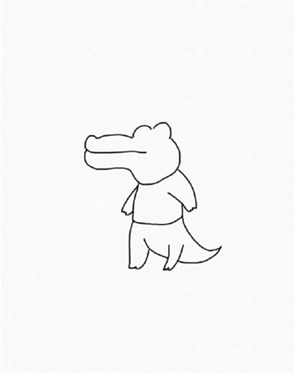 站立的简笔画小鳄鱼
