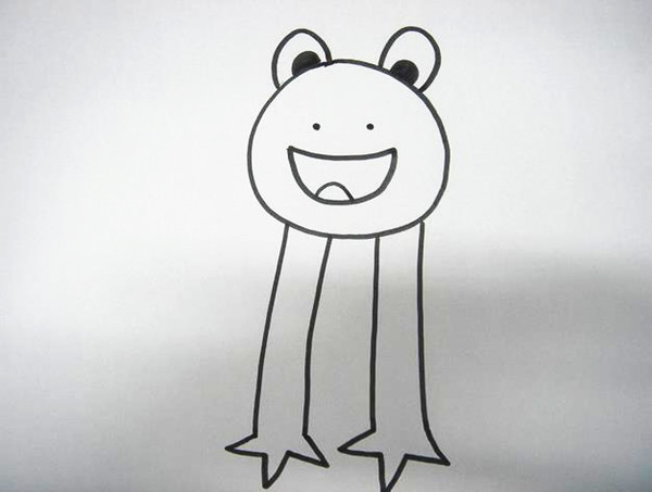 青蛙儿童蜡笔画怎么画