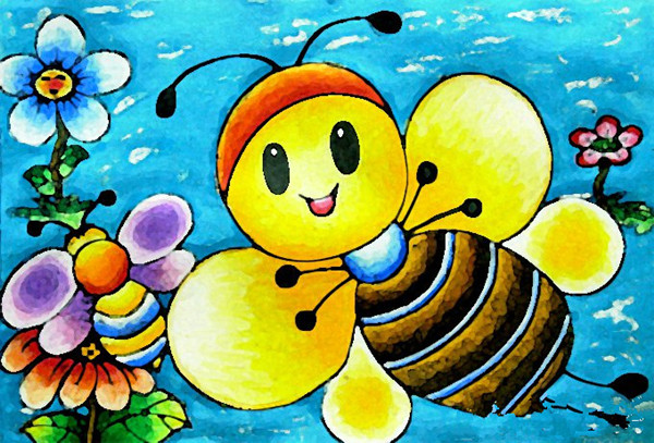 儿童画小蜜蜂图片大全