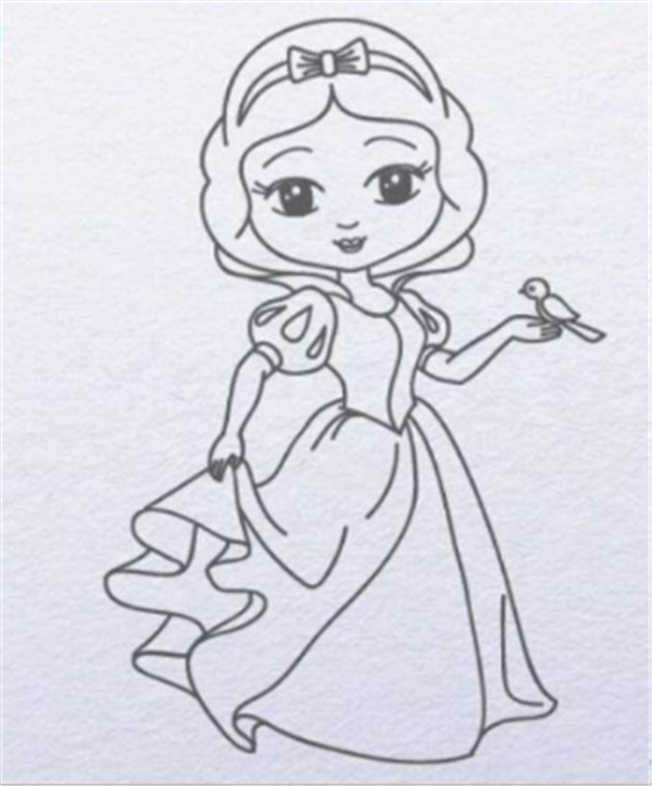 简笔画白雪公主怎么画？