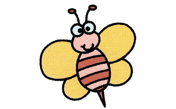 彩色简笔画小蜜蜂