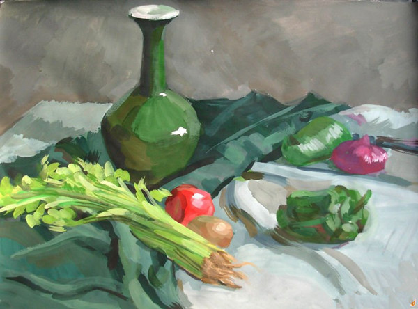 常见蔬菜水粉画的画法