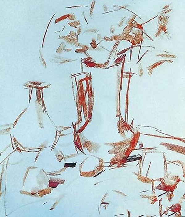 酒杯、水果、静物花瓶水粉画画法教程