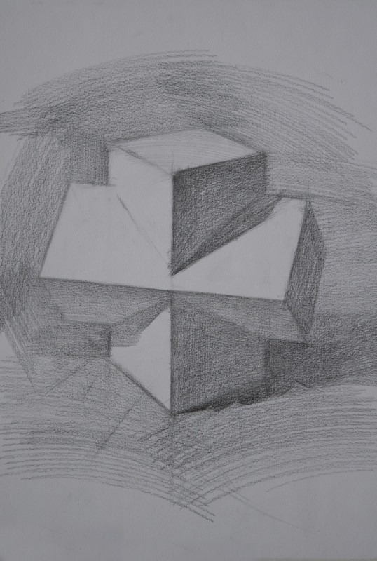 从简单的素描几何体画法步骤开始学习素描