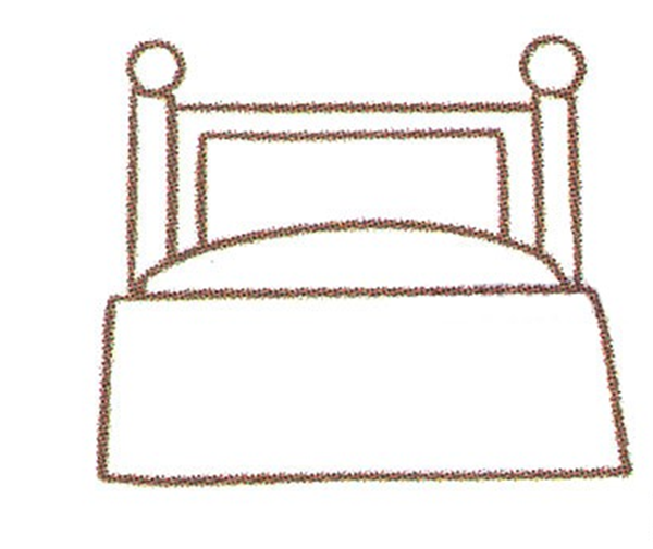 简单的小床简笔画