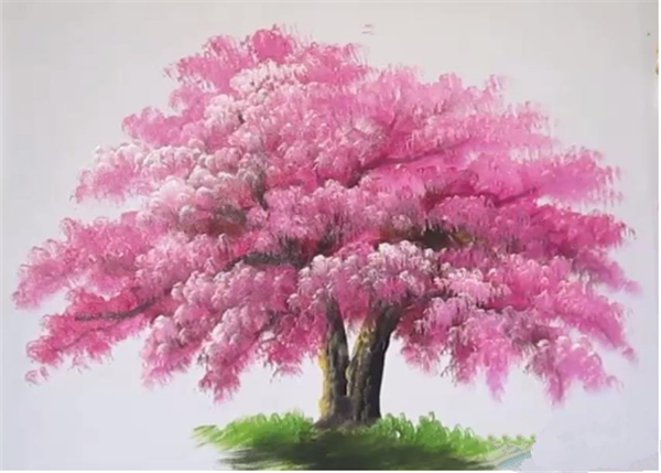 丙烯怎么画樱花树？
