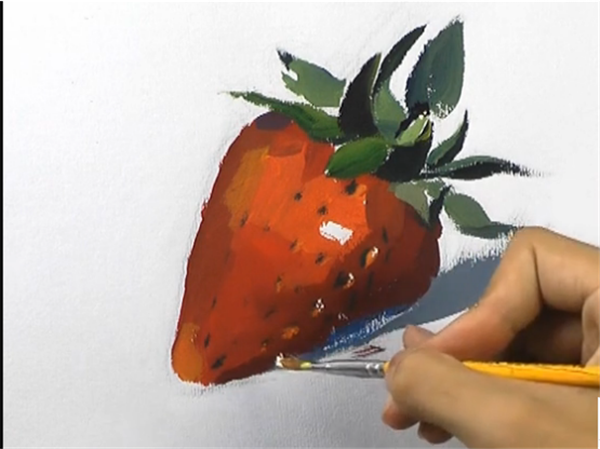 草莓水粉画法步骤