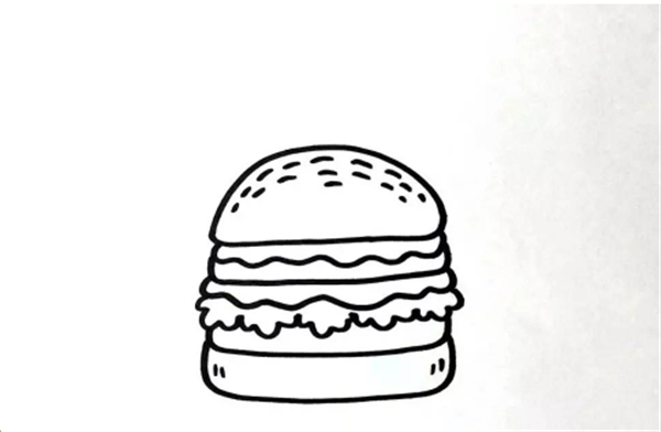 汉堡薯条简笔画