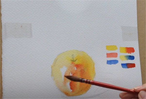 水彩画苹果教程