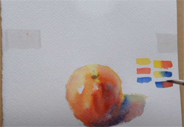水彩画苹果教程