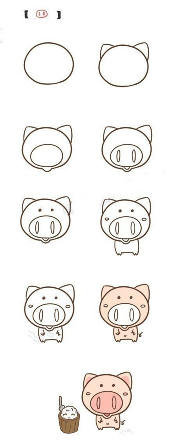 猪的画法 简笔画图片