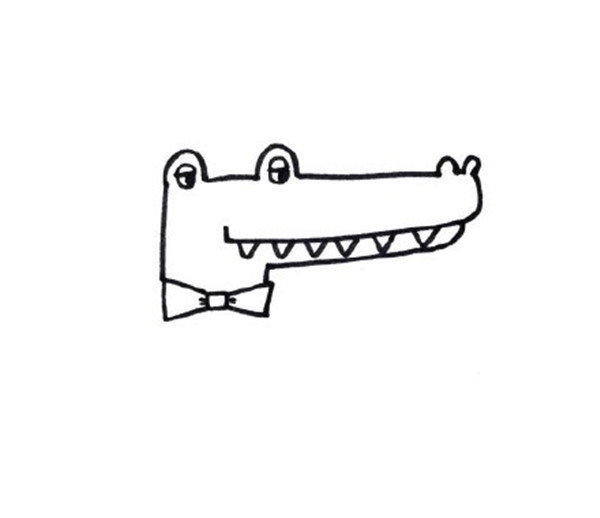 怎么画鳄鱼简笔画？