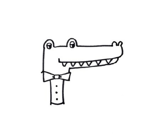 怎么画鳄鱼简笔画？