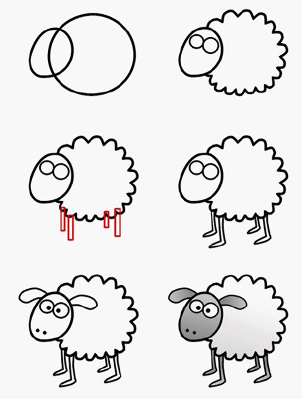 简笔画绵羊的画法