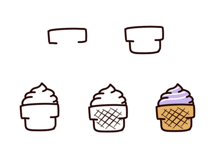简笔画冰淇淋的画法