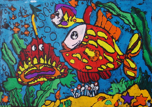 儿童画海底世界作品欣赏