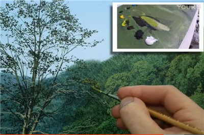 油画风景大树的画法视频教程