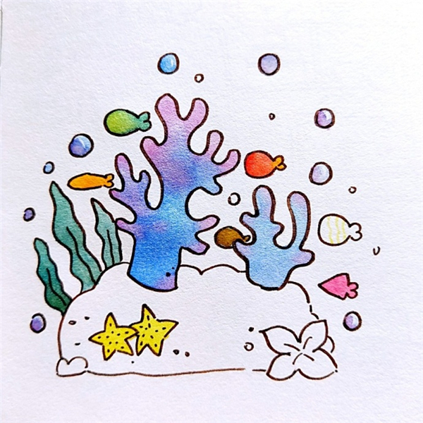 珊瑚礁的简笔画怎么画图片
