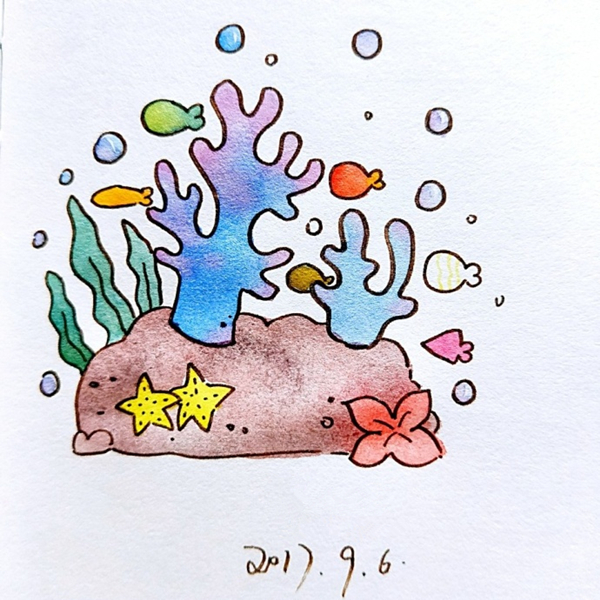 儿童画珊瑚怎么画?珊瑚儿童画教程