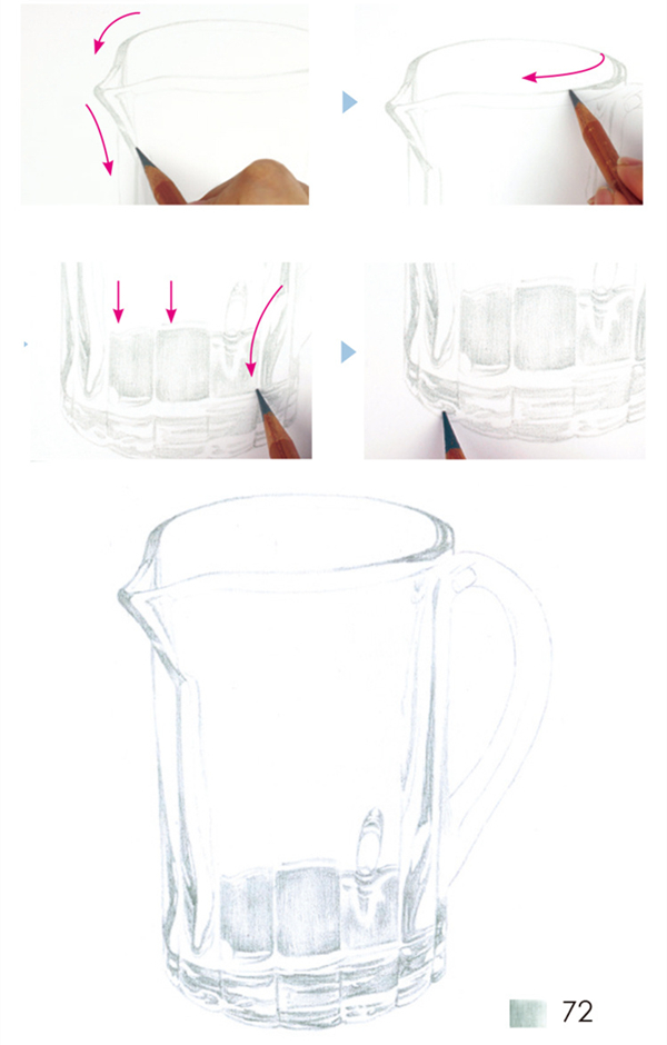 色彩玻璃杯的画法步骤图片