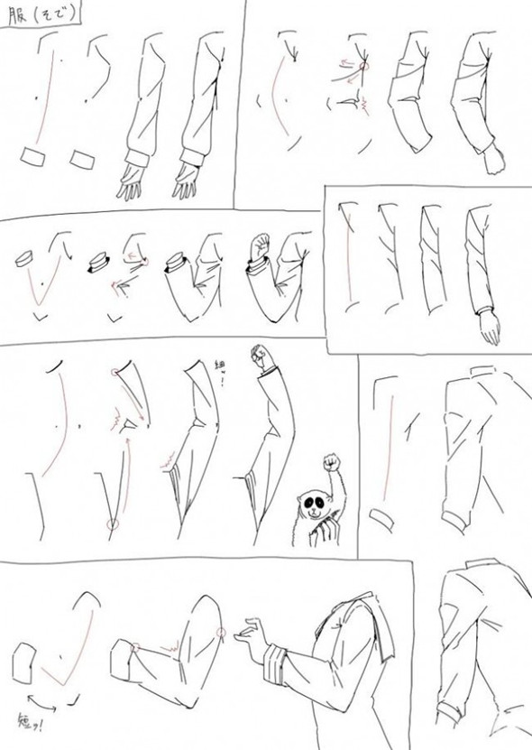 漫画教程：漫画人物的袖子和衣服怎么画?