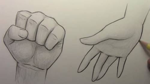 漫画教程：简单的漫画人物男生女生手掌怎么画?