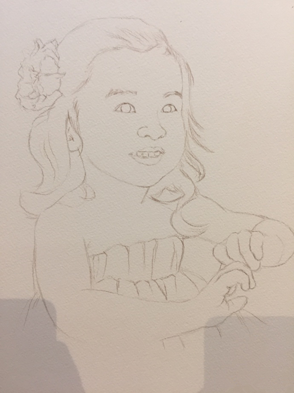 人物水彩画教程：水彩画可爱的小女孩