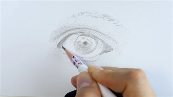 钢笔画教程：钢笔画眼睛的上色技巧教学