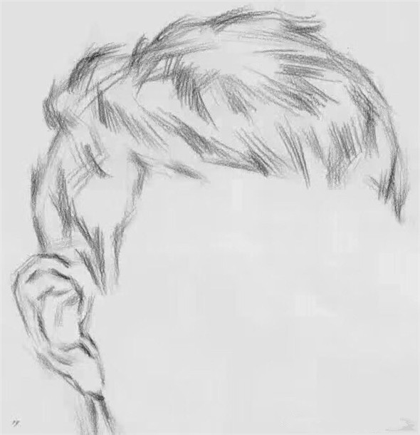 素描入门：男生短发头发素描画法基础讲解