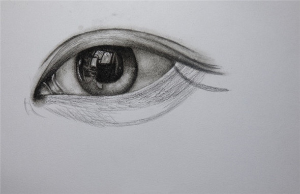 炭笔教学：唯美眼睛手绘教程