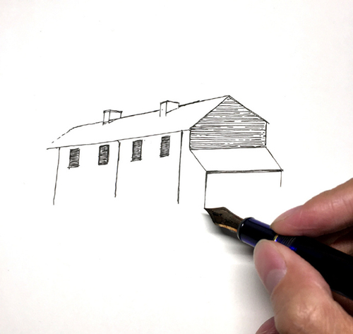 钢笔画教程：钢笔画风景速写步骤图