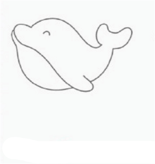简笔画动物：简笔画海豚的画法教程