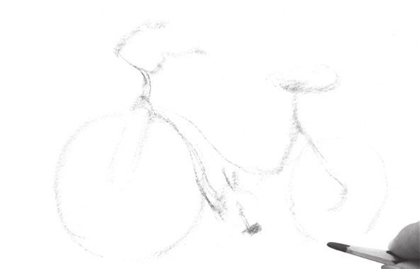 速写入门：速写自行车画法步骤