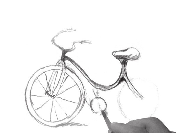 速写入门：速写自行车画法步骤