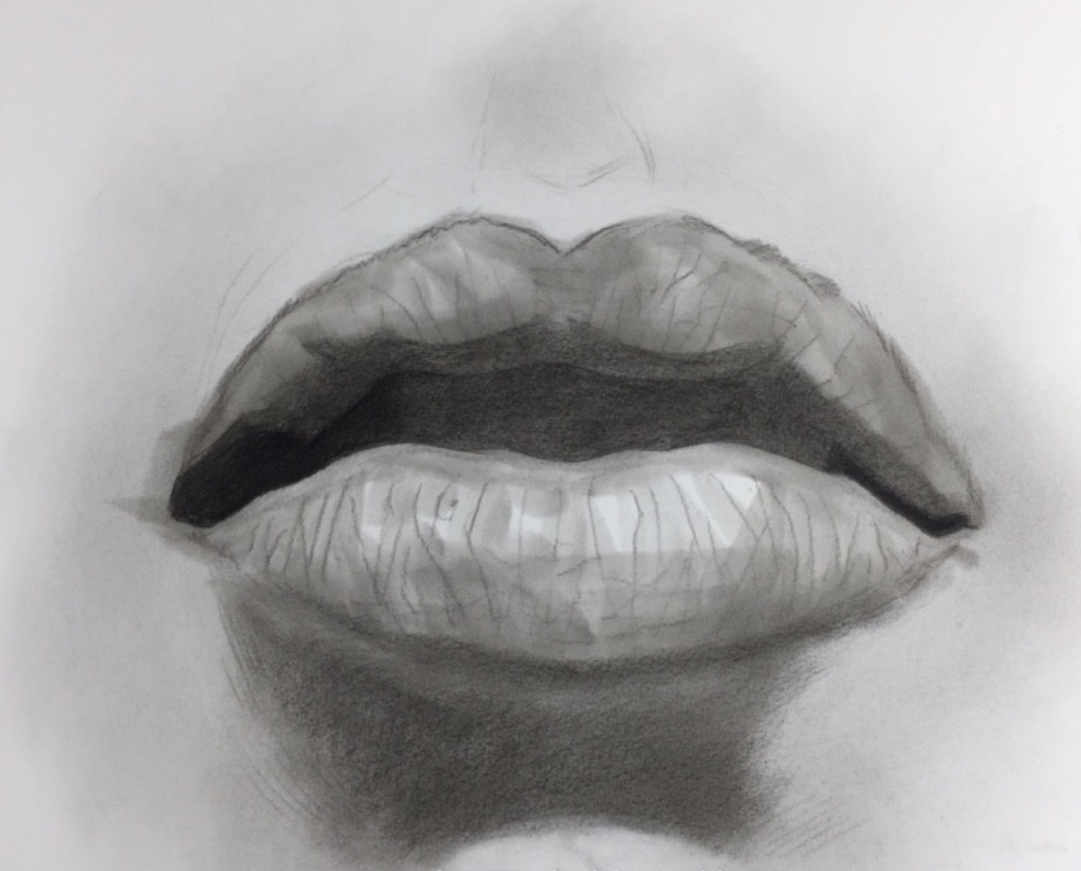 素描嘴唇的画法步骤图