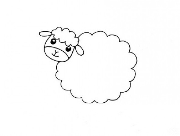 儿童画教程：教你画可爱的绵羊儿童画
