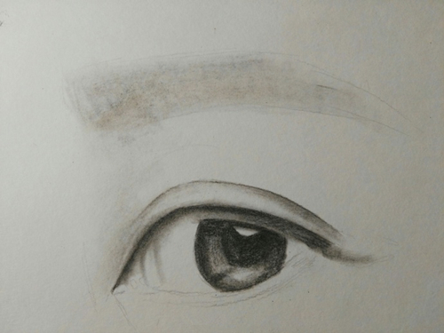 素描基础教程：炭笔画眼睛步骤