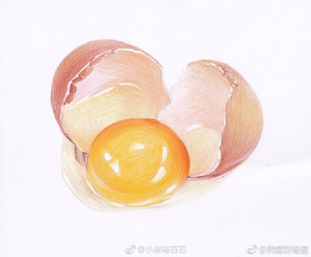彩铅画教程：打碎的鸡蛋