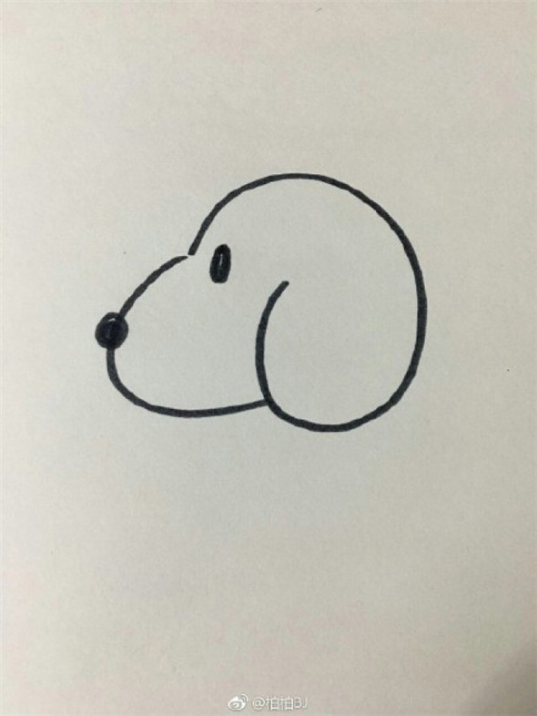 简笔画教程：教你画超可爱的小狗