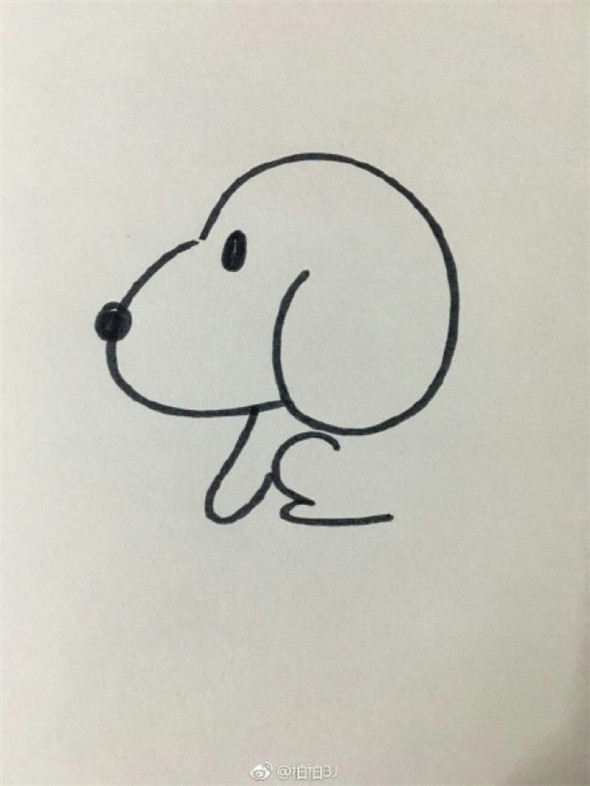 简笔画教程：教你画超可爱的小狗