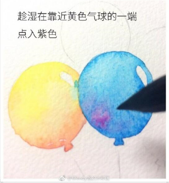 水彩画零基础入门：简单的气球水彩画画法教学