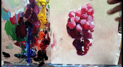油画教程：油画葡萄的画法