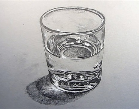 素描玻璃杯怎么画?素描玻璃杯的画法步骤