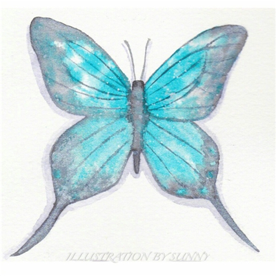 一组蝴蝶水彩画作品欣赏可临摹