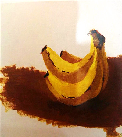 弯弯的香蕉儿童水粉画教程