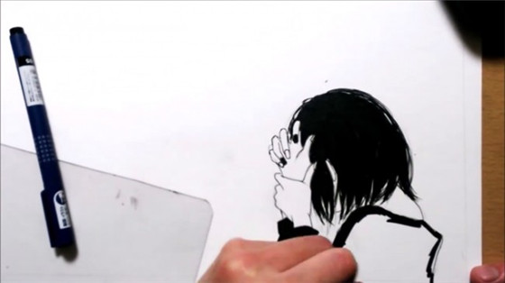 手绘黑白插画：手绘酷劲十足的少女插画教程