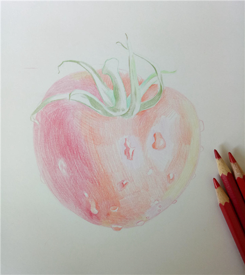 彩铅画西红柿的步骤