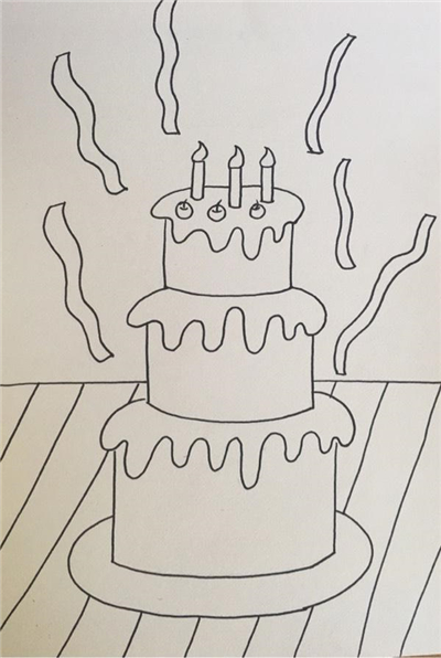儿童画生日蛋糕怎么画?儿童画生日蛋糕范画